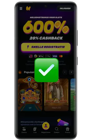 Je hebt een account aangemaakt bij Wino casino