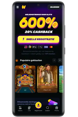 Om je te registreren, ga naar Wino Casino